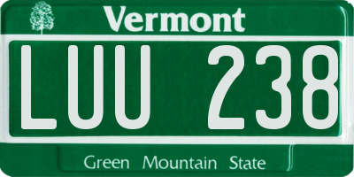 VT license plate LUU238