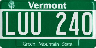 VT license plate LUU240