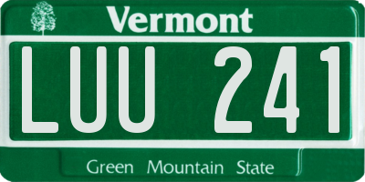 VT license plate LUU241