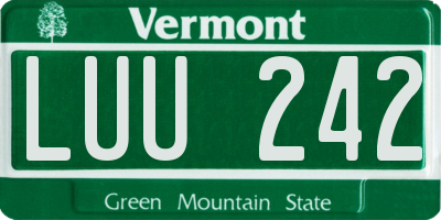 VT license plate LUU242