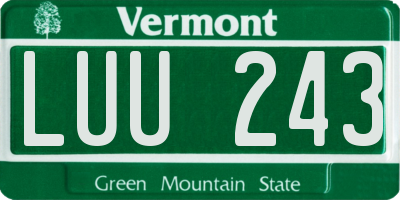 VT license plate LUU243