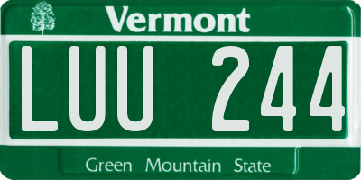 VT license plate LUU244