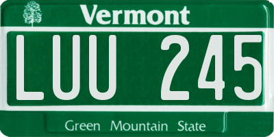 VT license plate LUU245