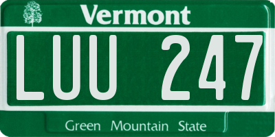 VT license plate LUU247