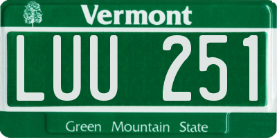 VT license plate LUU251
