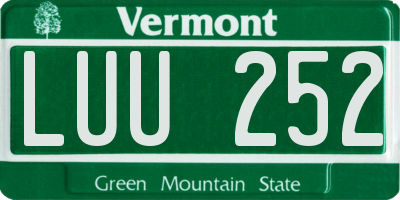 VT license plate LUU252