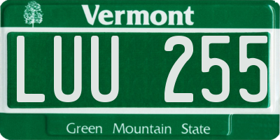 VT license plate LUU255