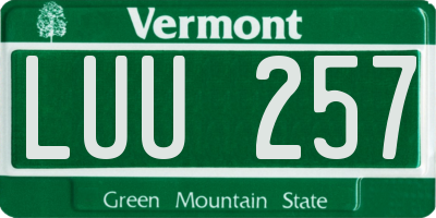 VT license plate LUU257