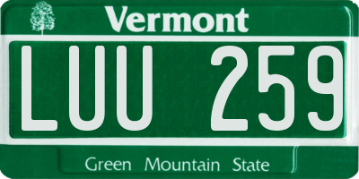VT license plate LUU259