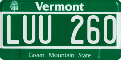 VT license plate LUU260