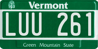 VT license plate LUU261