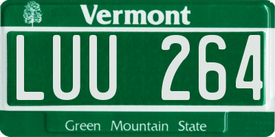 VT license plate LUU264