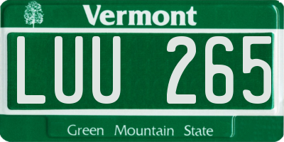 VT license plate LUU265