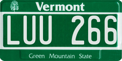 VT license plate LUU266
