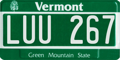 VT license plate LUU267