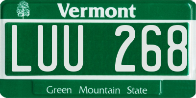 VT license plate LUU268
