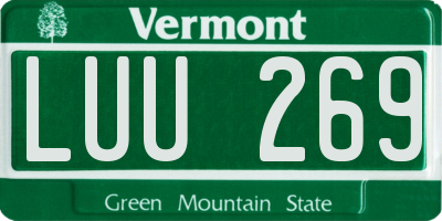 VT license plate LUU269