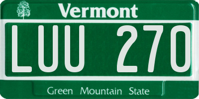 VT license plate LUU270