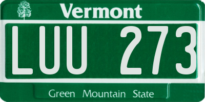 VT license plate LUU273