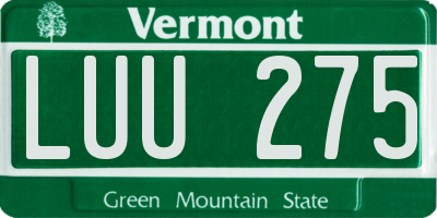 VT license plate LUU275