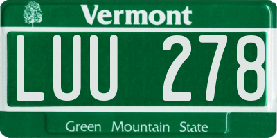 VT license plate LUU278