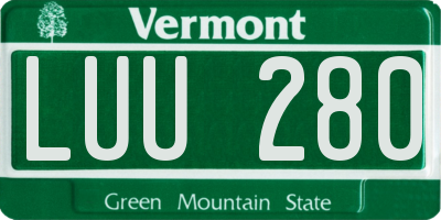 VT license plate LUU280
