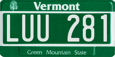 VT license plate LUU281