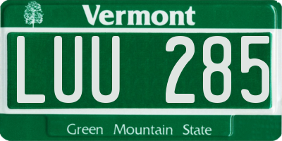 VT license plate LUU285