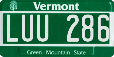 VT license plate LUU286