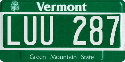 VT license plate LUU287