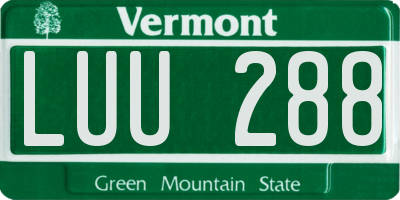 VT license plate LUU288