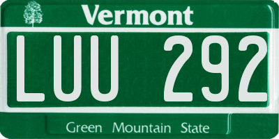 VT license plate LUU292