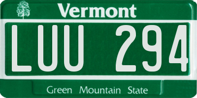 VT license plate LUU294