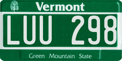 VT license plate LUU298
