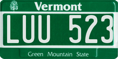 VT license plate LUU523