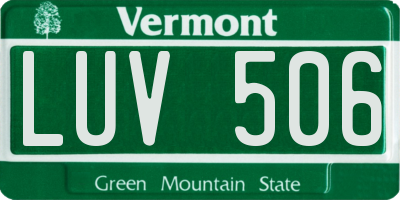 VT license plate LUV506