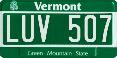 VT license plate LUV507
