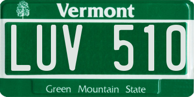 VT license plate LUV510