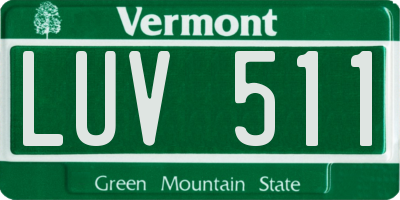 VT license plate LUV511