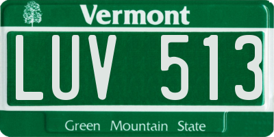 VT license plate LUV513