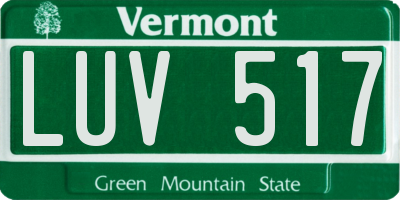 VT license plate LUV517