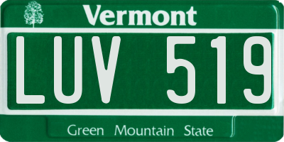 VT license plate LUV519