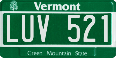 VT license plate LUV521