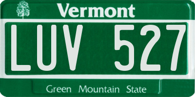 VT license plate LUV527