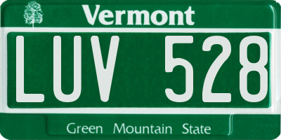 VT license plate LUV528