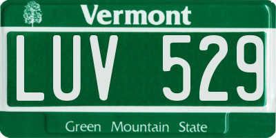 VT license plate LUV529