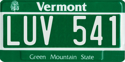 VT license plate LUV541
