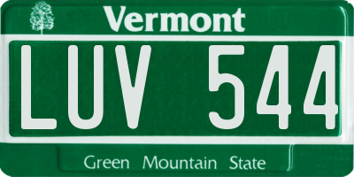VT license plate LUV544