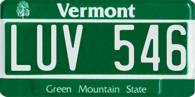 VT license plate LUV546