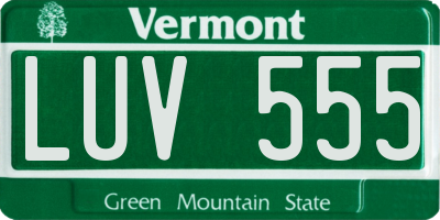 VT license plate LUV555